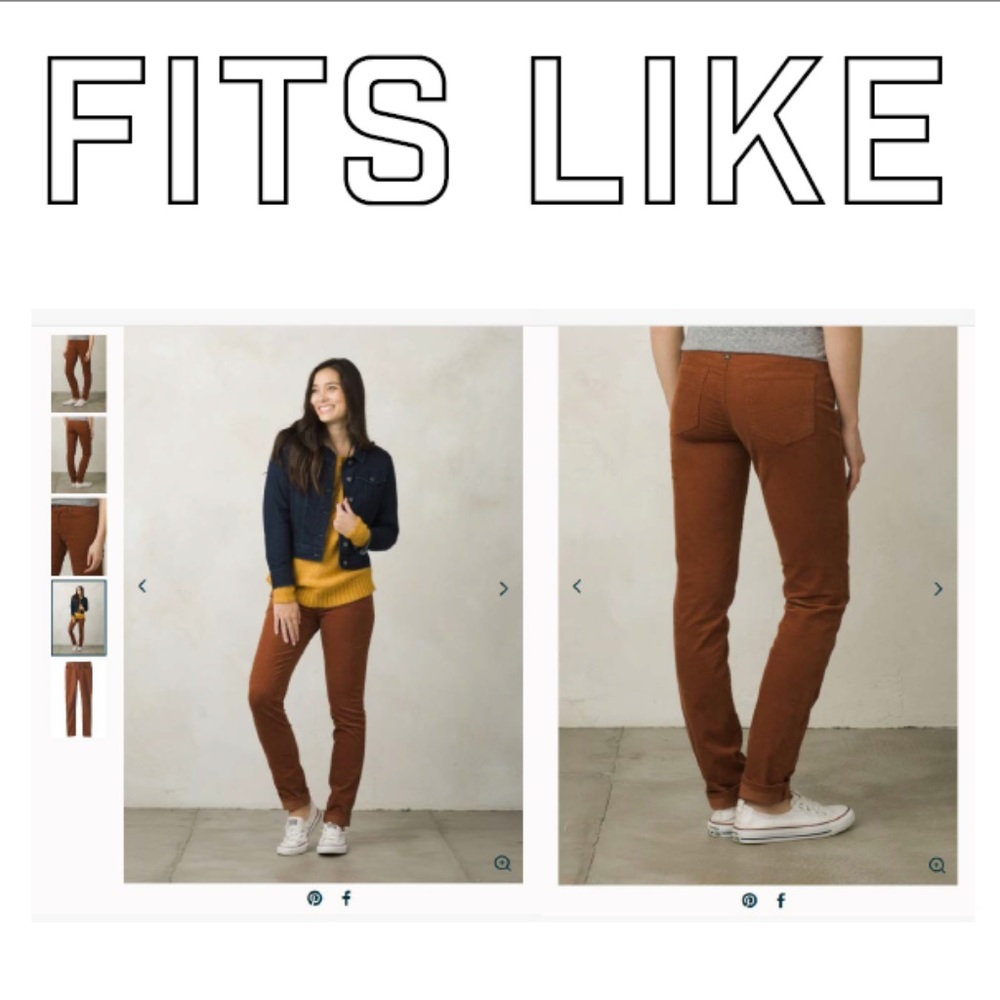 Tan / Light Brown Skinny Prana Corduroy Pants